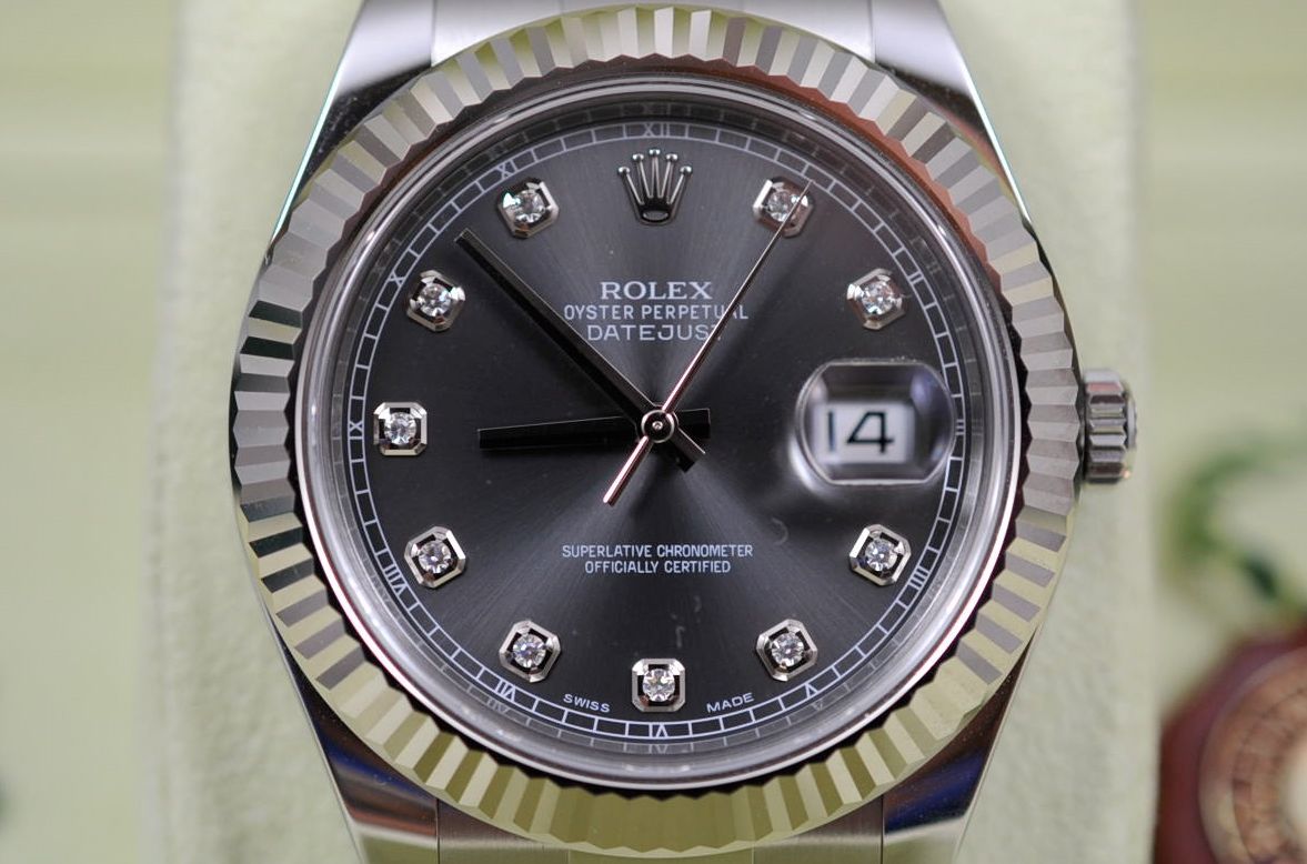 datejust rhodium diamond dial